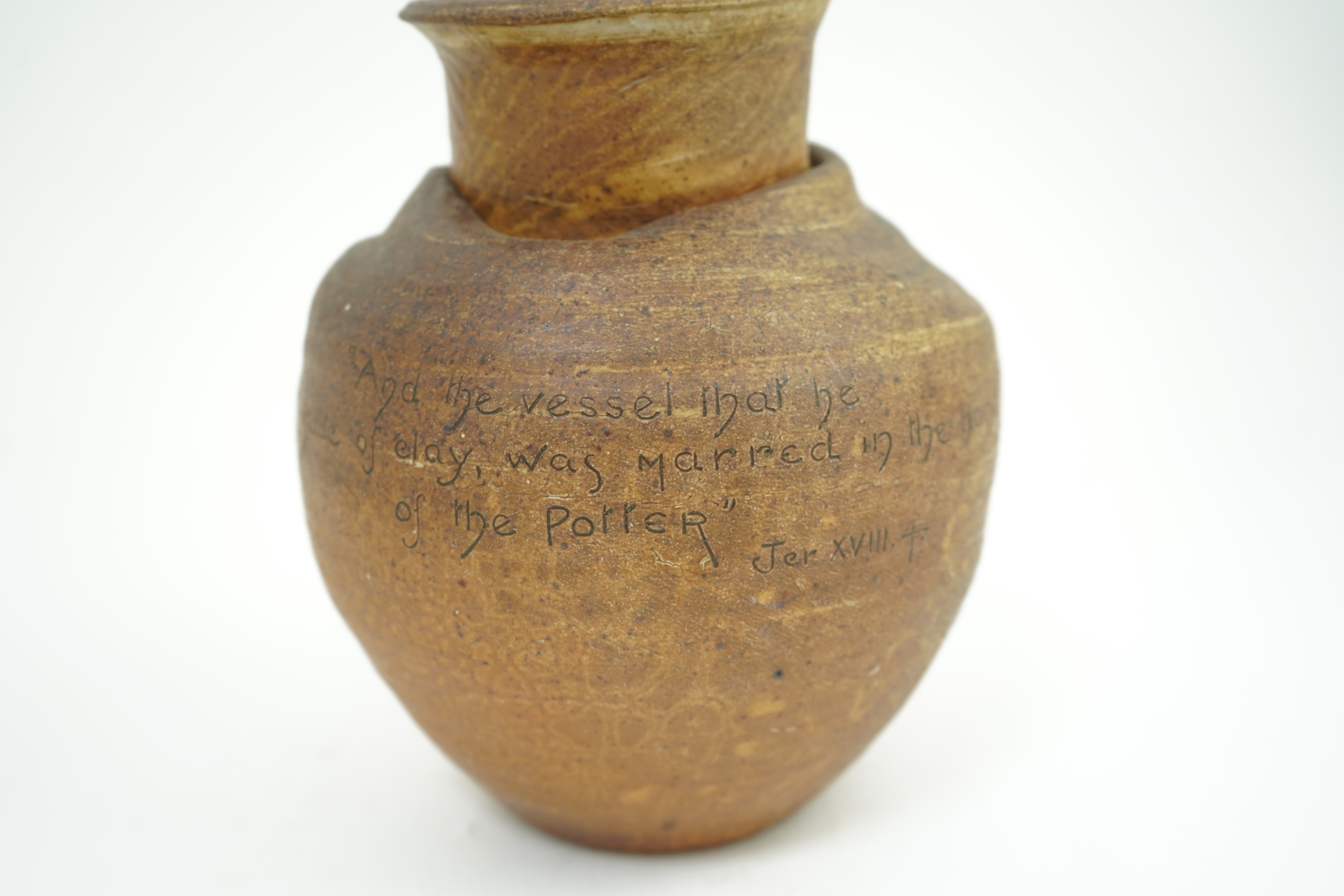Martin Brothers: A stoneware 'marred' vase with collapsed neck